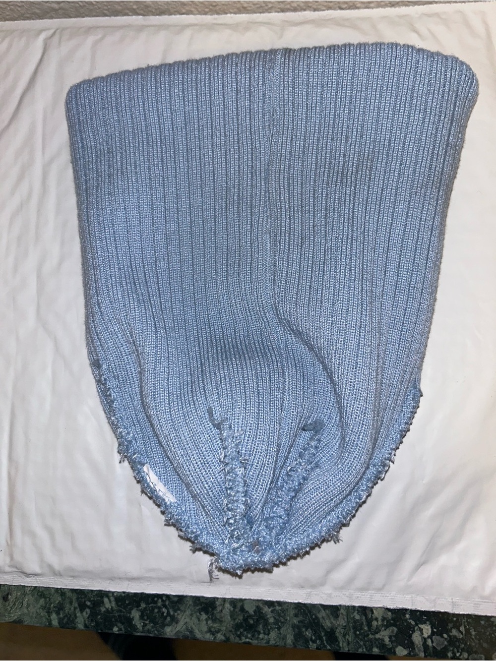 Adidas Powder Blue Ribbed Cuffed Beanie with Trefoil Patch - Picture 6 of 9